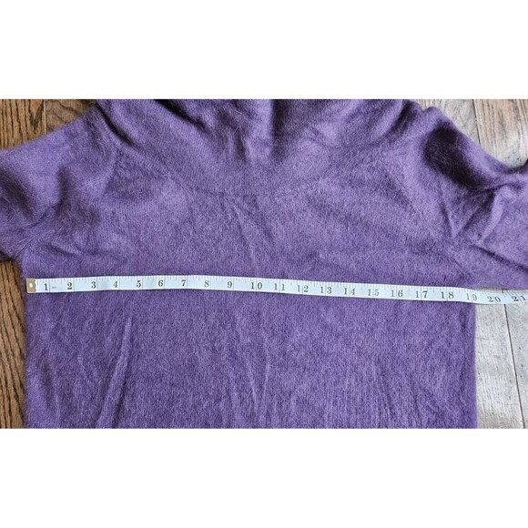 Vtg Hillard & Hanson L Purple Angora Blend Knit Sweater Cowl Neck 90S Y2K NWT - Picture 9 of 10